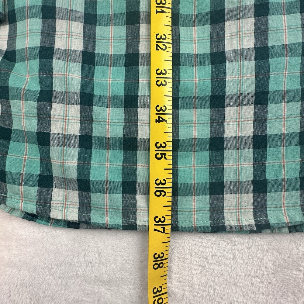 Wrangler Riata Mens 2XLT Teal Plaid Long Sleeve Button Down Shirt Western Casual - Picture 5 of 5